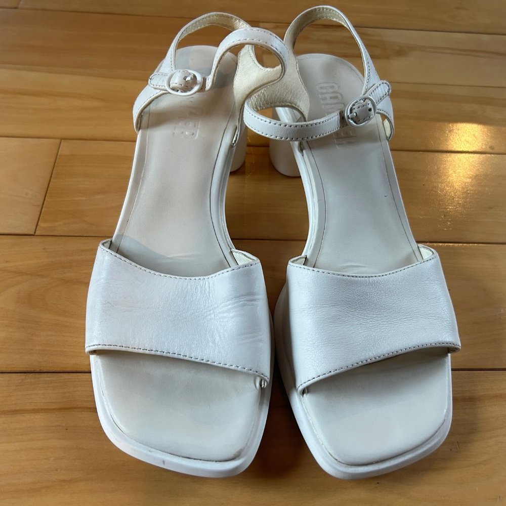 Camper White Strappy Block Heels sz 39